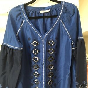 Tory Burch folklore embroidered blouse, size 8